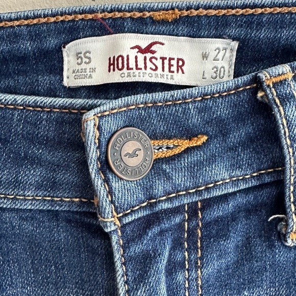 Hollister Women's Blue Distressed Straight Leg Jeans 5S (Short), W7 L30 - Picture 8 of 16